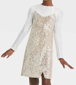 Gold Sequin Party Dress Girls Art Class Size 10/12